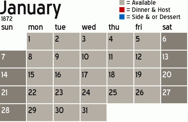 Missionary Dinner Calendar