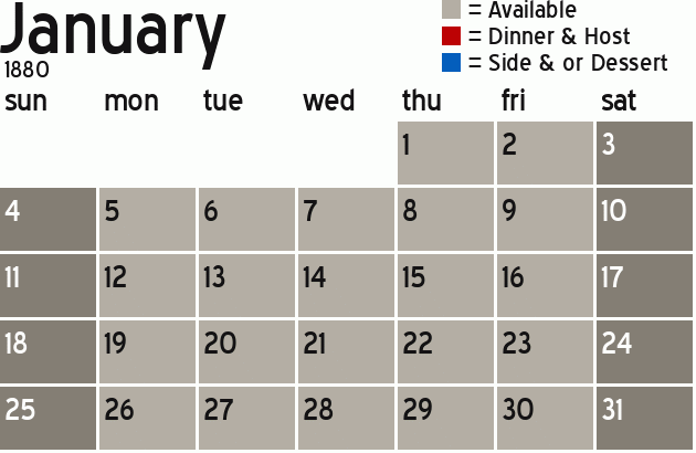 Missionary Dinner Calendar