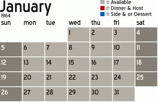 Missionary Dinner Calendar