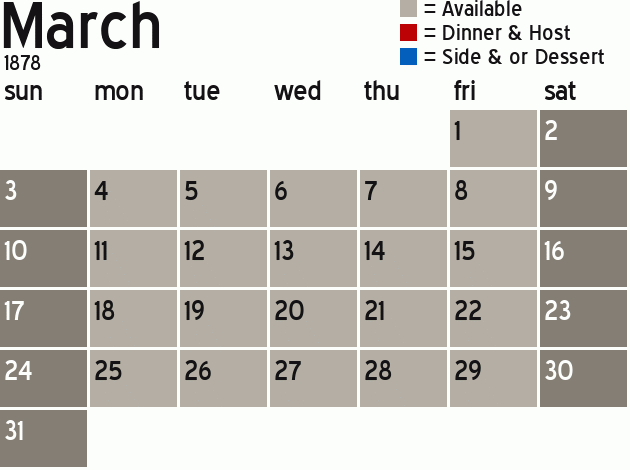 Missionary Dinner Calendar