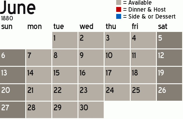 Missionary Dinner Calendar