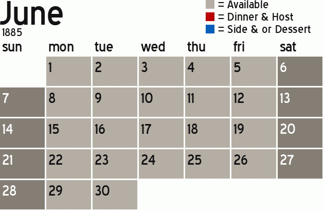 Missionary Dinner Calendar