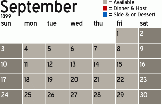 Missionary Dinner Calendar