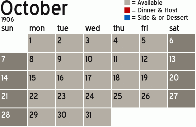 Missionary Dinner Calendar