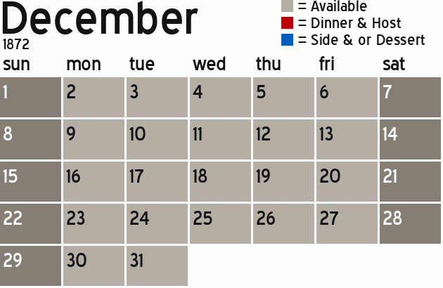 Missionary Dinner Calendar
